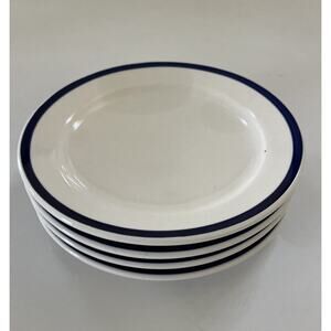 Lot of 4 IKEA Almhult White & Blue 4.25" Saucer‎ Plate Sweden S-343 81